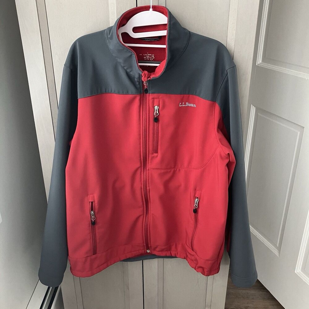 L.L. Bean Soft Shell Jacket Men’s Size Medium Blue Fleece Lined Performance